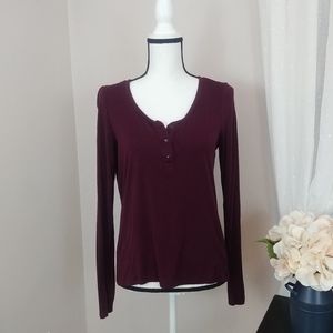 American Eagle Maroon Long Sleeve T-shirt